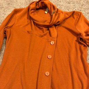 209 Long Sleeve Cowl Shirt - Burnt Orange XS